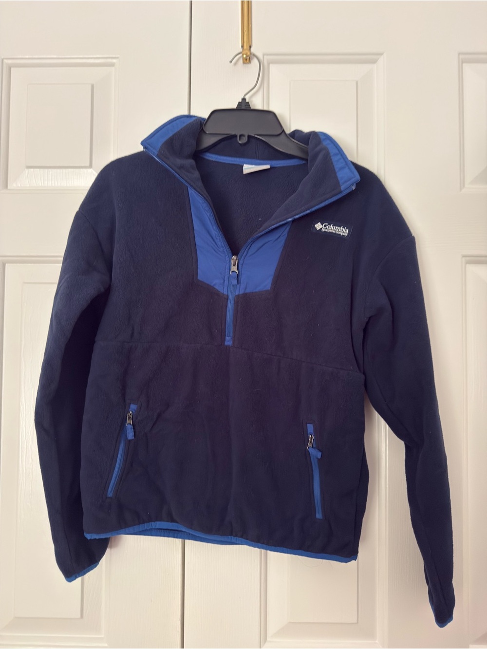 Columbia Navy and Royal Blue Fleece Pullover Hoodie